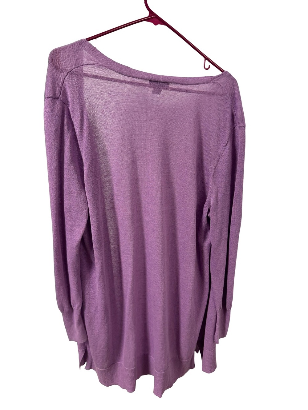 Halogen Open-Front Lightweight Cardigan - Lavender - Picture 4 of 5